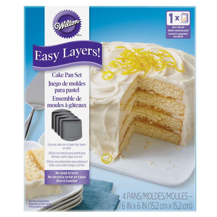 Easy Layers Square Cake Pan Set, 4-Piece