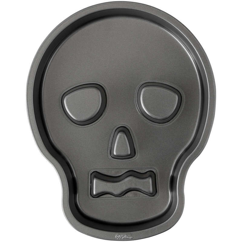Halloween Non-Stick Skull-Shaped Cake Pan, 9.5 x 12-Inch image number 0