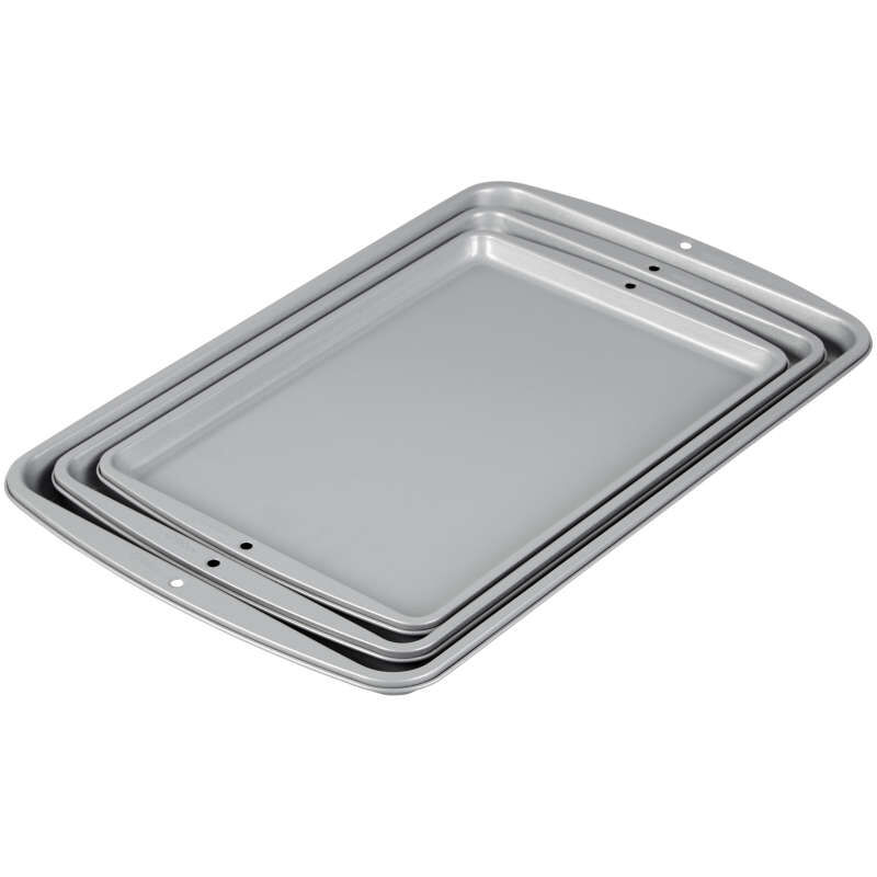 Recipe Right Cookie Sheet Set, 3-Piece Non-Stick Baking Sheets image number 2