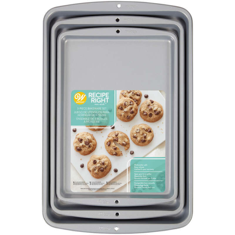 Recipe Right Cookie Sheet Set, 3-Piece Non-Stick Baking Sheets image number 3
