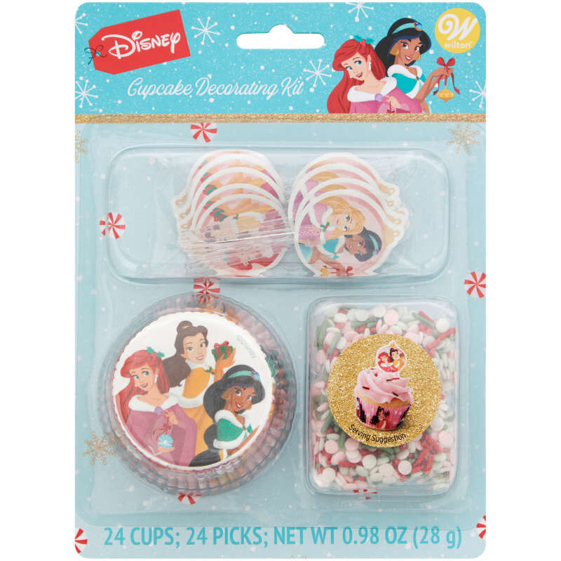 Disney Princess Christmas Cupcake Decorating Kit, Includes 24 Sets image number 0