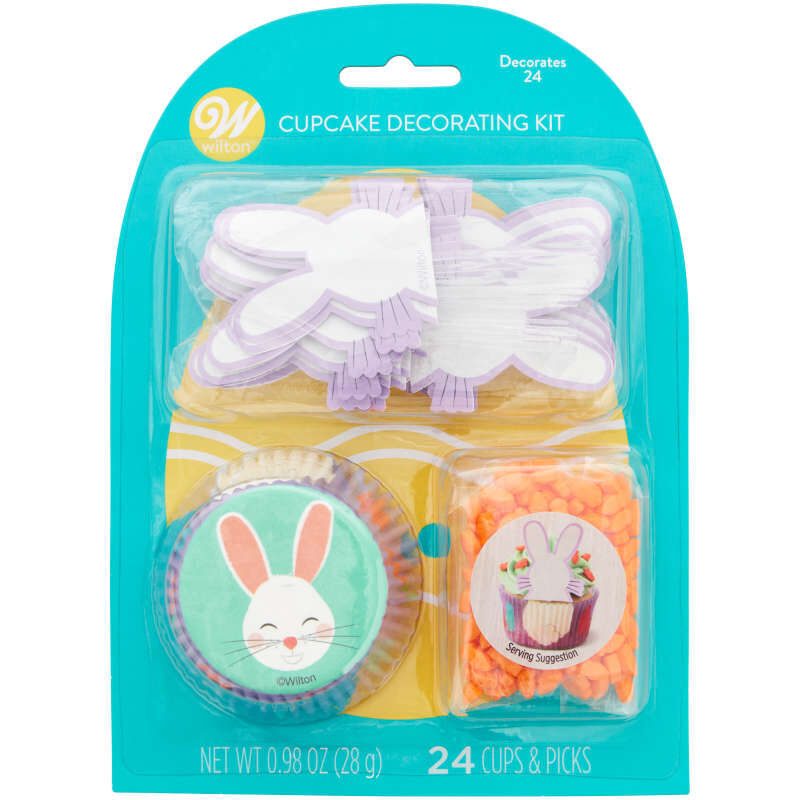 Easter Bunny and Carrot Cupcake Decorating Kit, 48-Piece Set image number 3