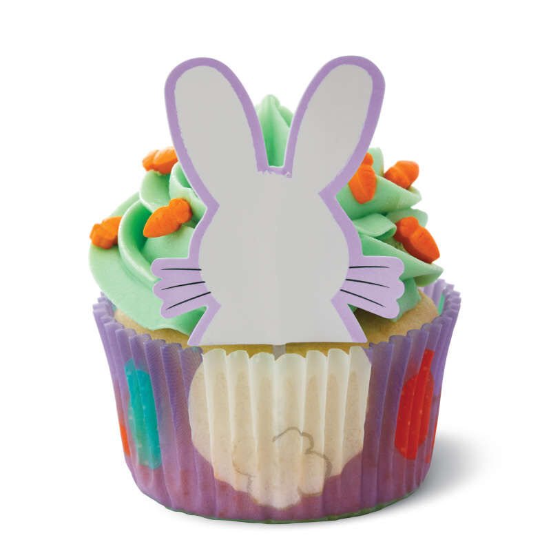 Easter Bunny and Carrot Cupcake Decorating Kit, 48-Piece Set image number 4