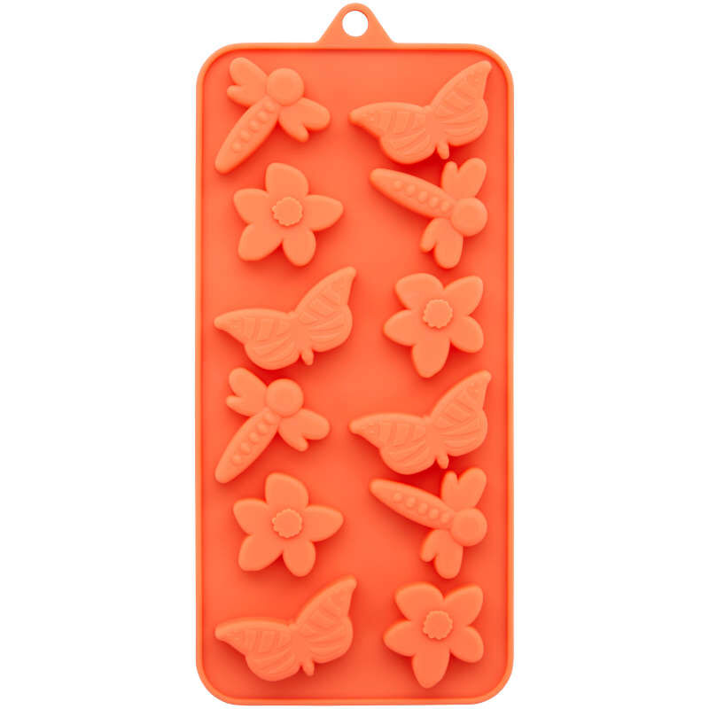 Dragonfly, Butterfly and Flower Silicone Candy Mold, 12-Cavity image number 2