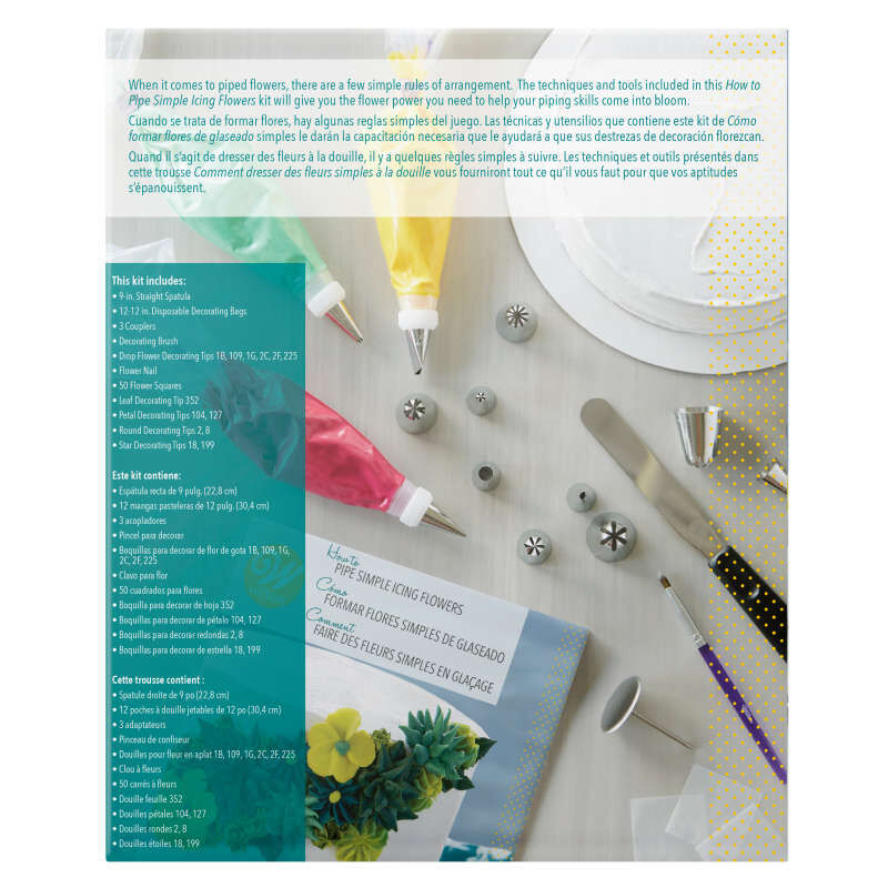 How to Pipe Simple Icing Flowers Cake Decorating Kit, 68-Piece image number 2