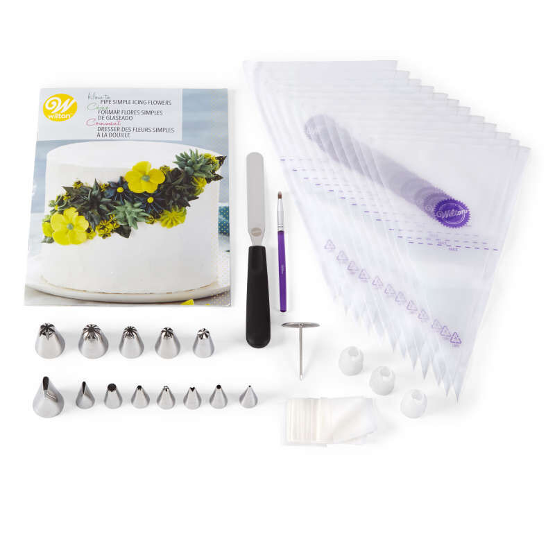How to Pipe Simple Icing Flowers Cake Decorating Kit, 68-Piece image number 0