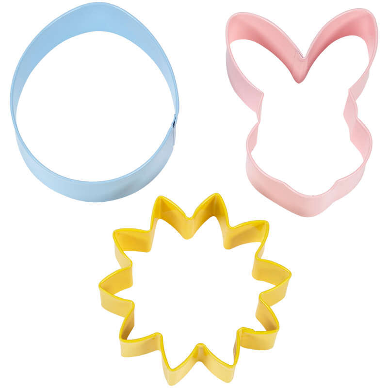 Easter Flower, Bunny and Egg Metal Cookie Cutter Set, 3-Piece image number 2
