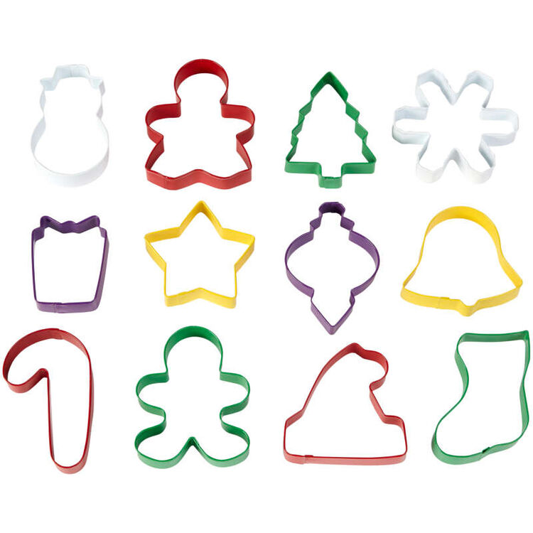Metal Holiday Cookie Cutters, 12-Piece Set