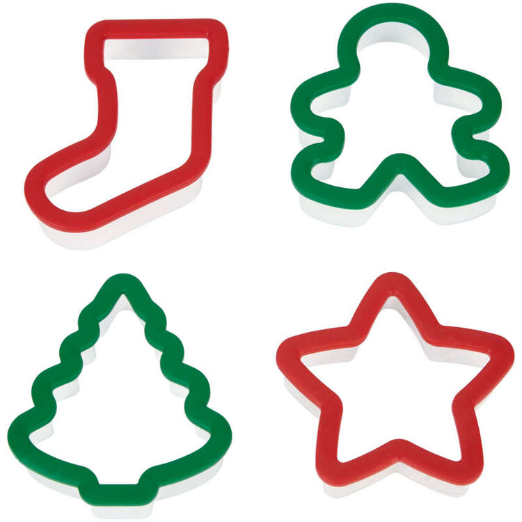 Grippy Christmas Cookie Cutters, 4-Piece Set