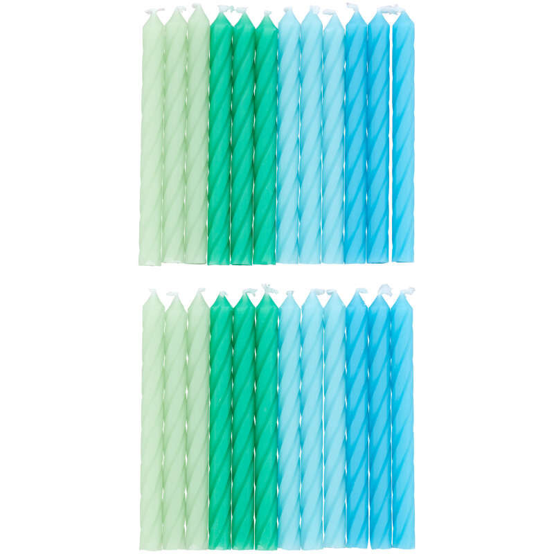 Green and Blue Ombre Birthday Candles, 24-Count image number 1