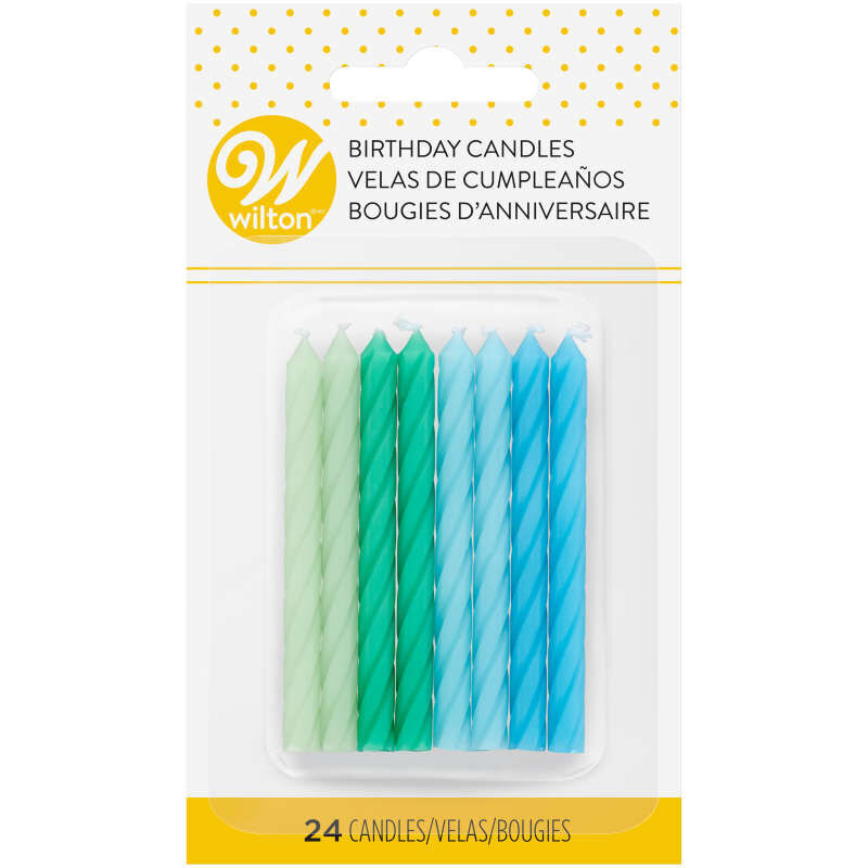 Green and Blue Ombre Birthday Candles, 24-Count image number 2