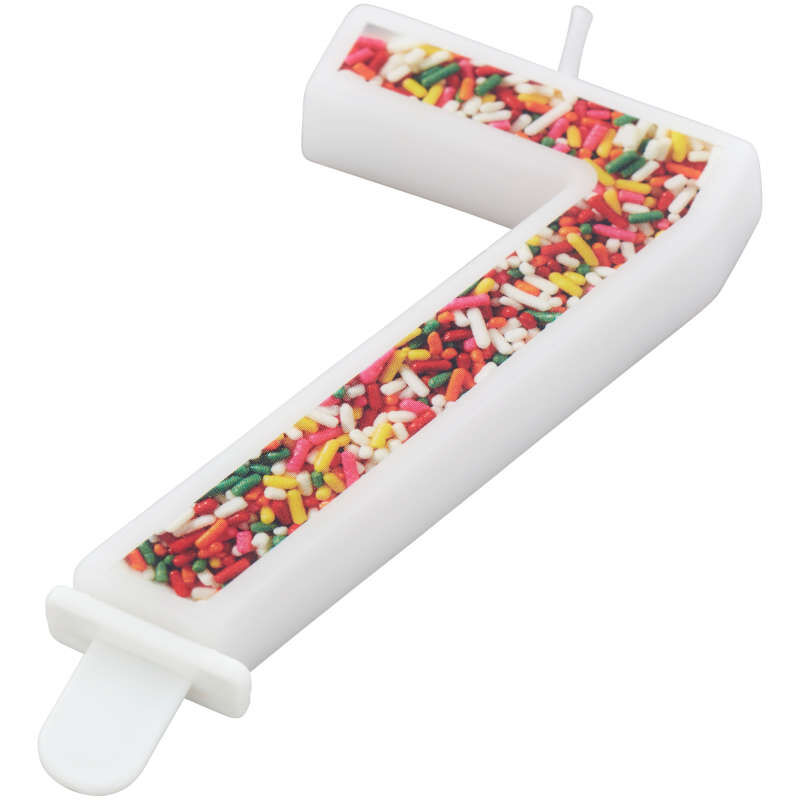 Sprinkle Pattern Number 7 Birthday Candle, 3-Inch image number 1