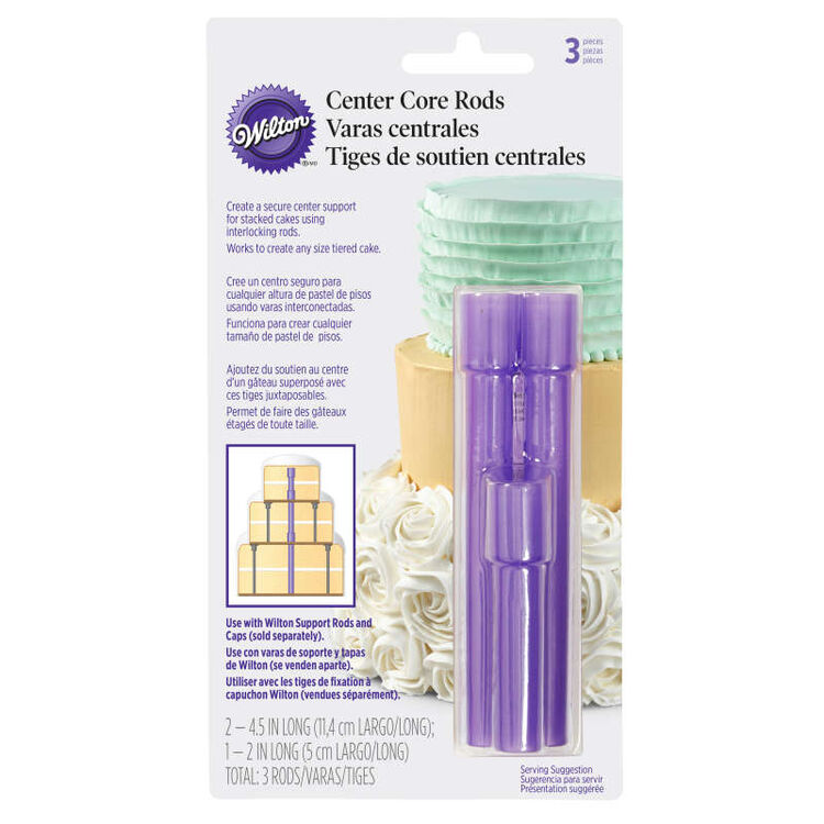 Plastic Center Dowel Rods for Tiered, 3-Piece Set