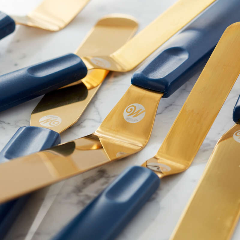 Navy Blue and Gold Icing Spatula Set, 3-Piece image number 3