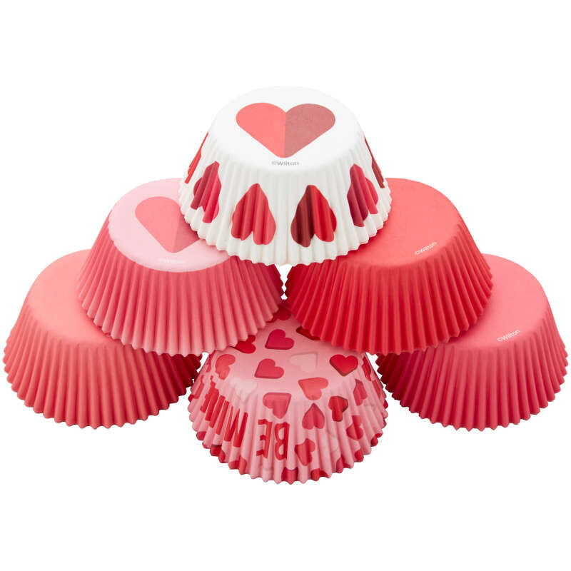 Red & Pink Hearts Valentine Cupcake Liners, 150-Count image number 0