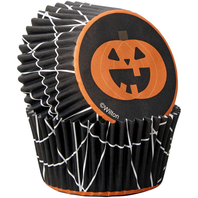 Halloween Jack-o'-Lantern Cupcake Liners, 75-Count image number 2