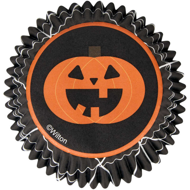 Halloween Jack-o'-Lantern Cupcake Liners, 75-Count image number 0