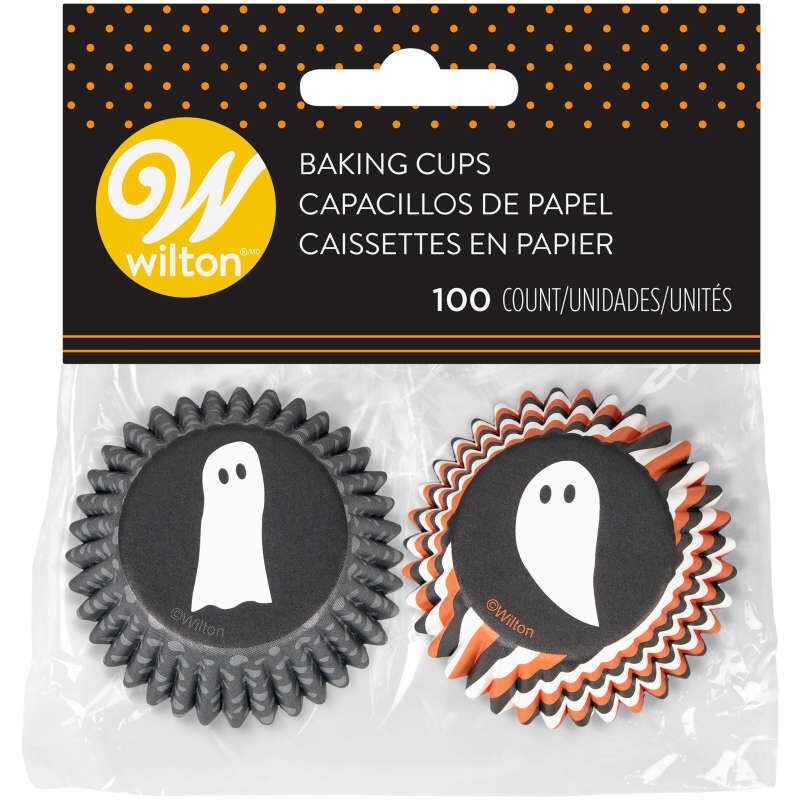 Halloween Ghosts Mini Cupcake Liners, 100-Count image number 1