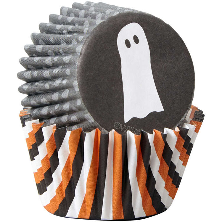 Halloween Ghosts Mini Cupcake Liners, 100-Count
