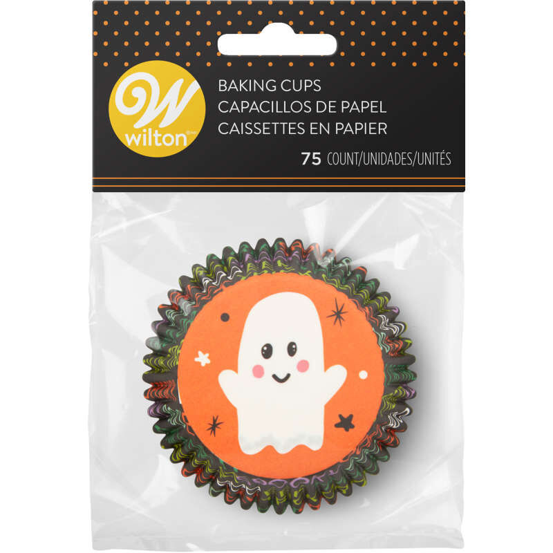 Whimsical Ghost Standard Halloween Cupcake Liners, 75-Count image number 1