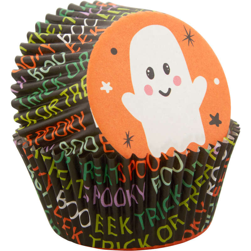 Whimsical Ghost Standard Halloween Cupcake Liners, 75-Count image number 2