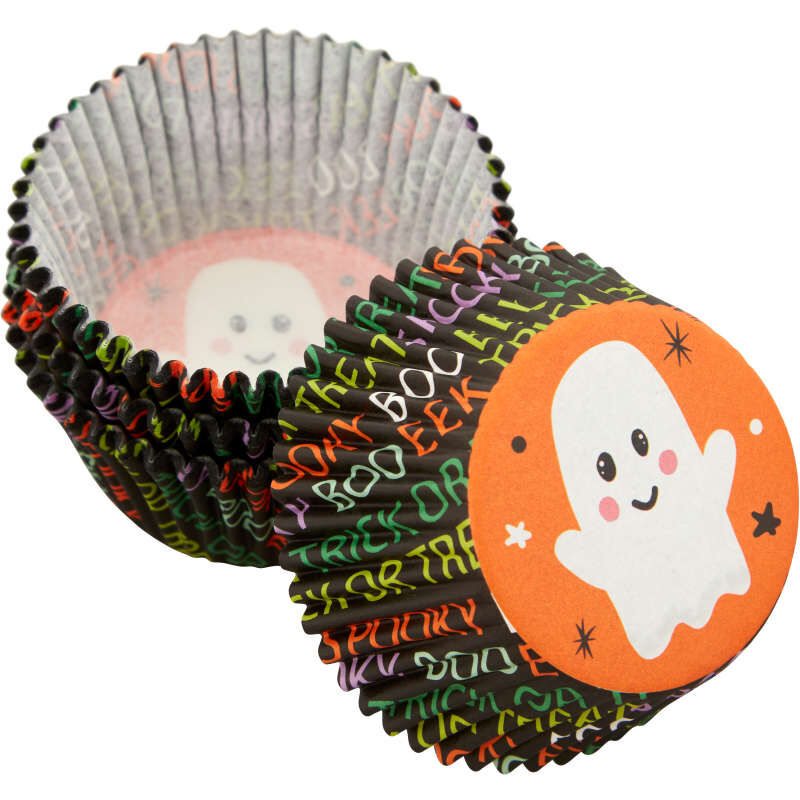 Whimsical Ghost Standard Halloween Cupcake Liners, 75-Count image number 3