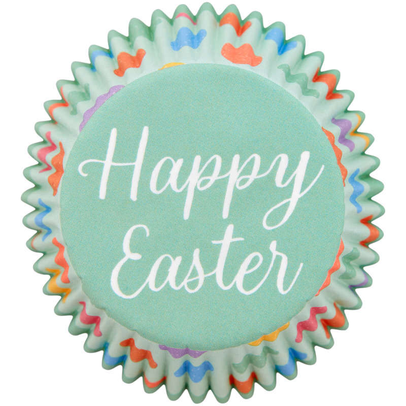 “Happy Easter" Paper Spring Easter Egg Cupcake Liners, 75-Count image number 2