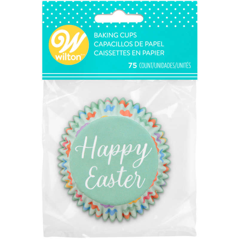 “Happy Easter" Paper Spring Easter Egg Cupcake Liners, 75-Count image number 3