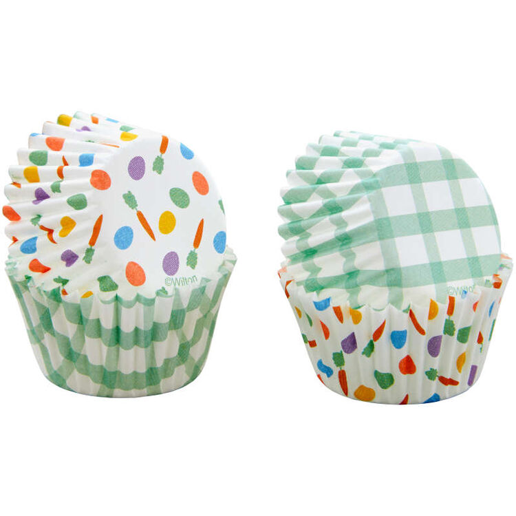 Easter Egg and Plaid Paper Spring Mini Cupcake Liners, 100-Count