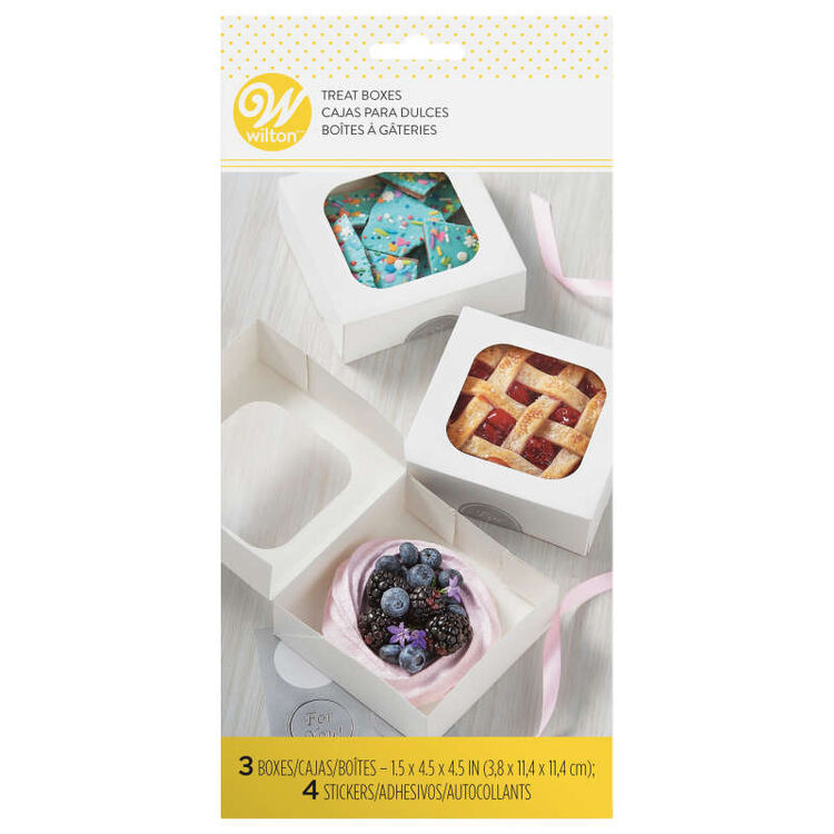 Small White Confectionary Boxes, 3-Count