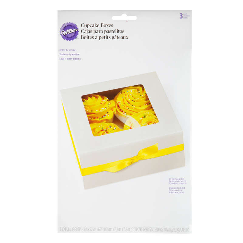 White Cupcake Boxes, 3-Count image number 1