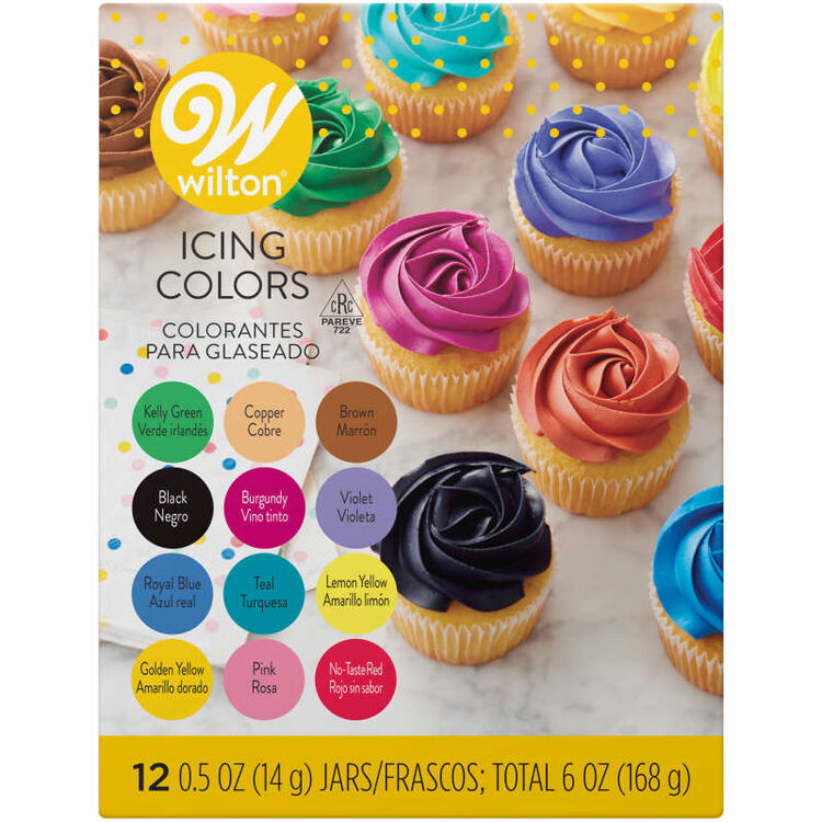 Edible Gel Food Coloring Set for Baking and Decorating, 6 oz. (12-Piece Set)