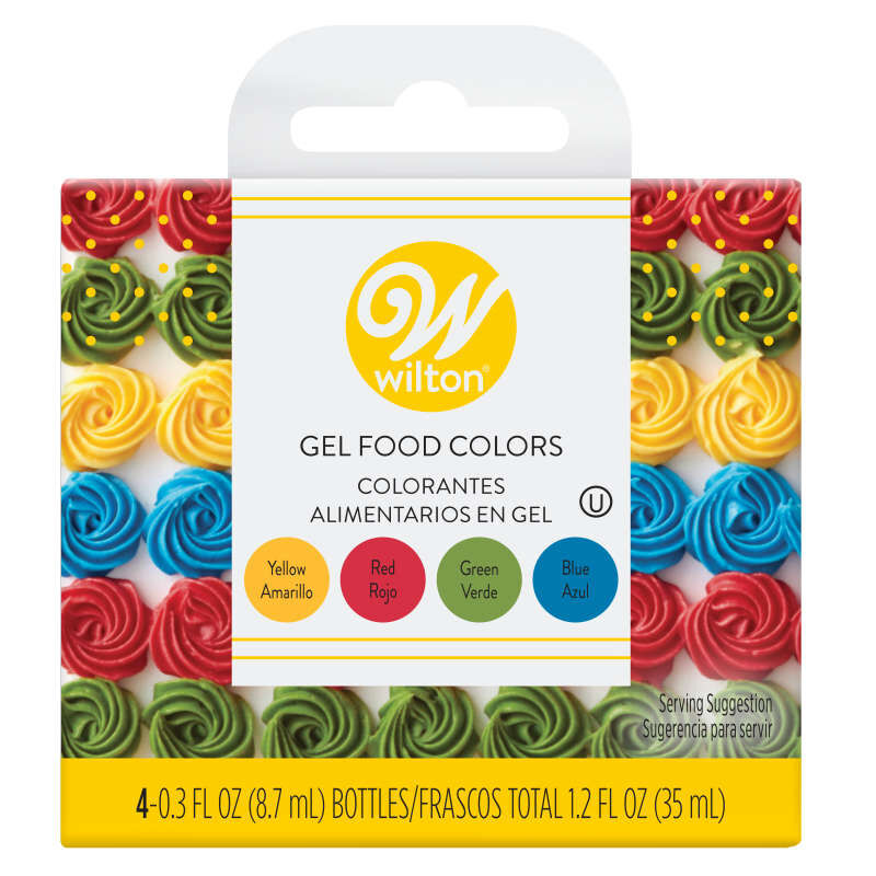 Red, Yellow, Green and Blue Gel Food Color Set, 4-Count image number 0