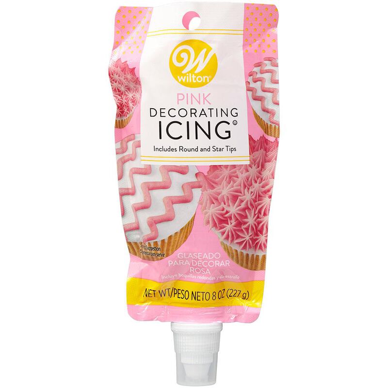 Pink Icing Pouch with Tips, 8 oz. image number 0