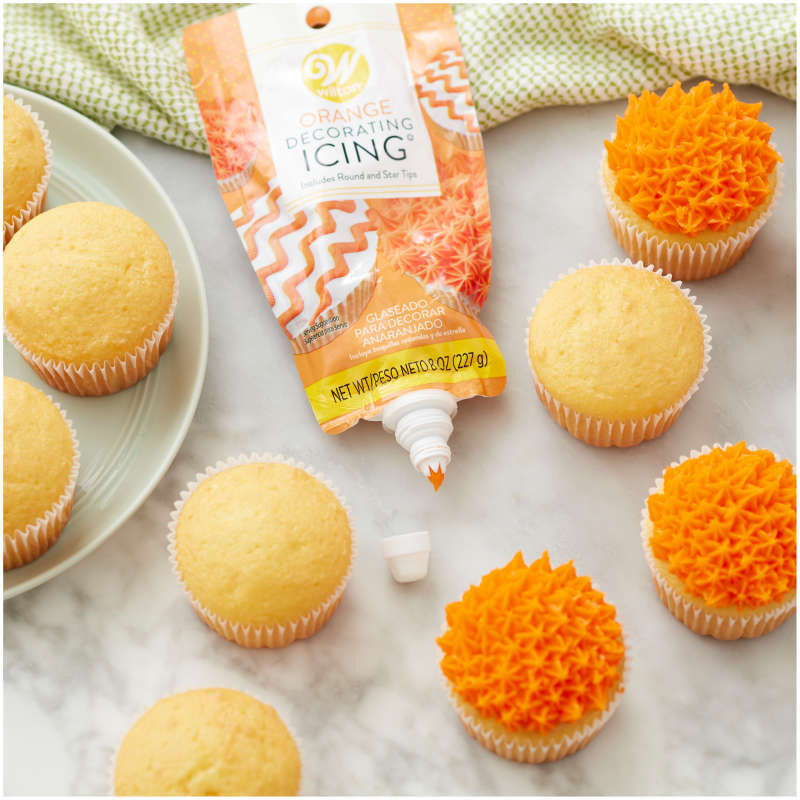 Orange Icing Pouch with Tips, 8 oz. image number 2