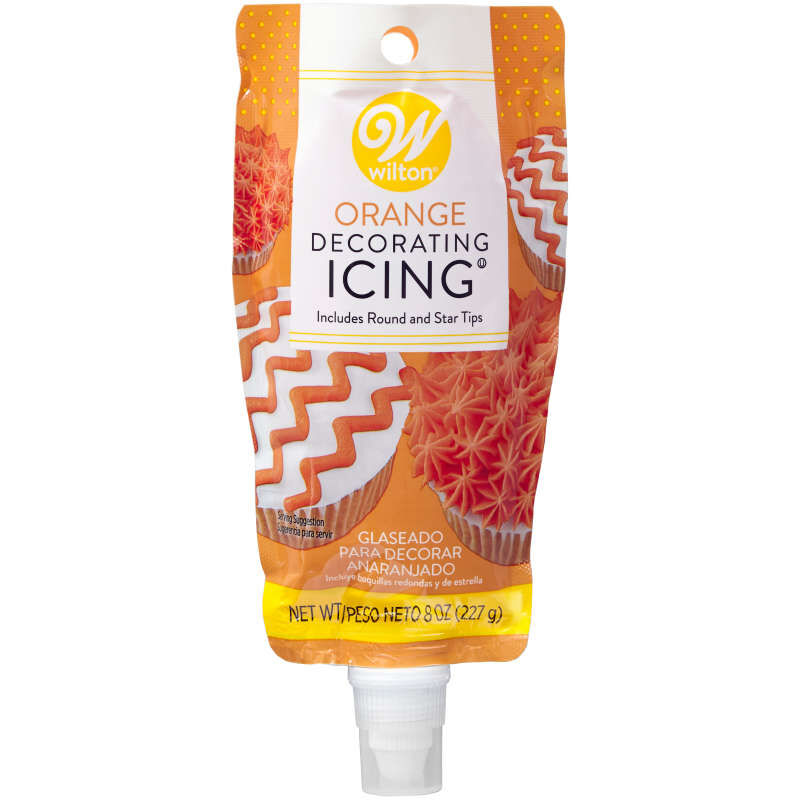 Orange Icing Pouch with Tips, 8 oz. image number 0
