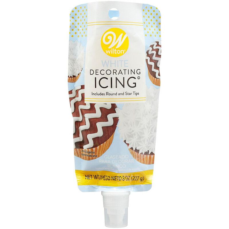 White Icing Pouch with Tips, 8 oz. image number 0