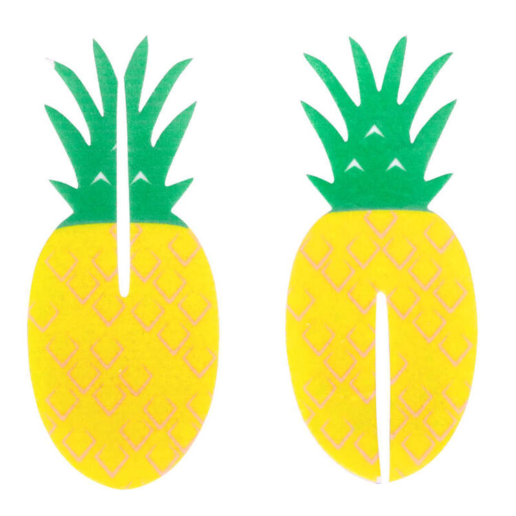 Tropical Party Pineapple 3-D Cupcake Toppers, 12-Count Decorations