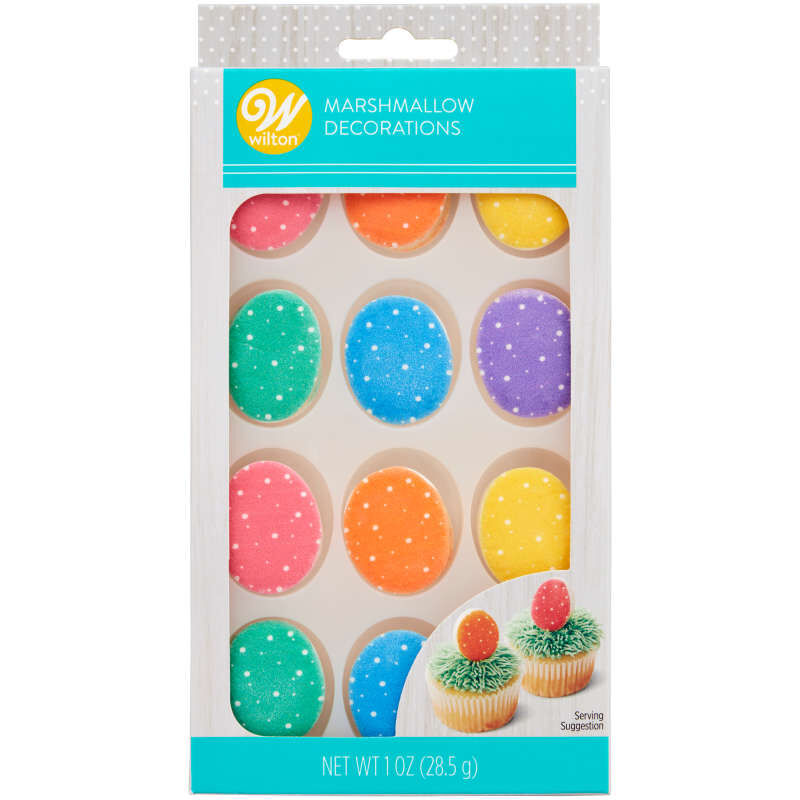 Bright and Colorful Easter Egg Marshmallow Decorations, 1 oz. (12 Pieces) image number 0