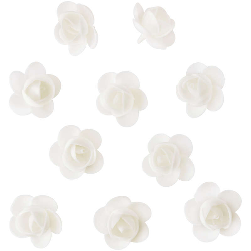 White Rose Wafer Icing Decorations, 0.35 oz. (10 Pieces) image number 1