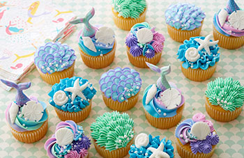 Mermaid Cupcakes with candy toppers